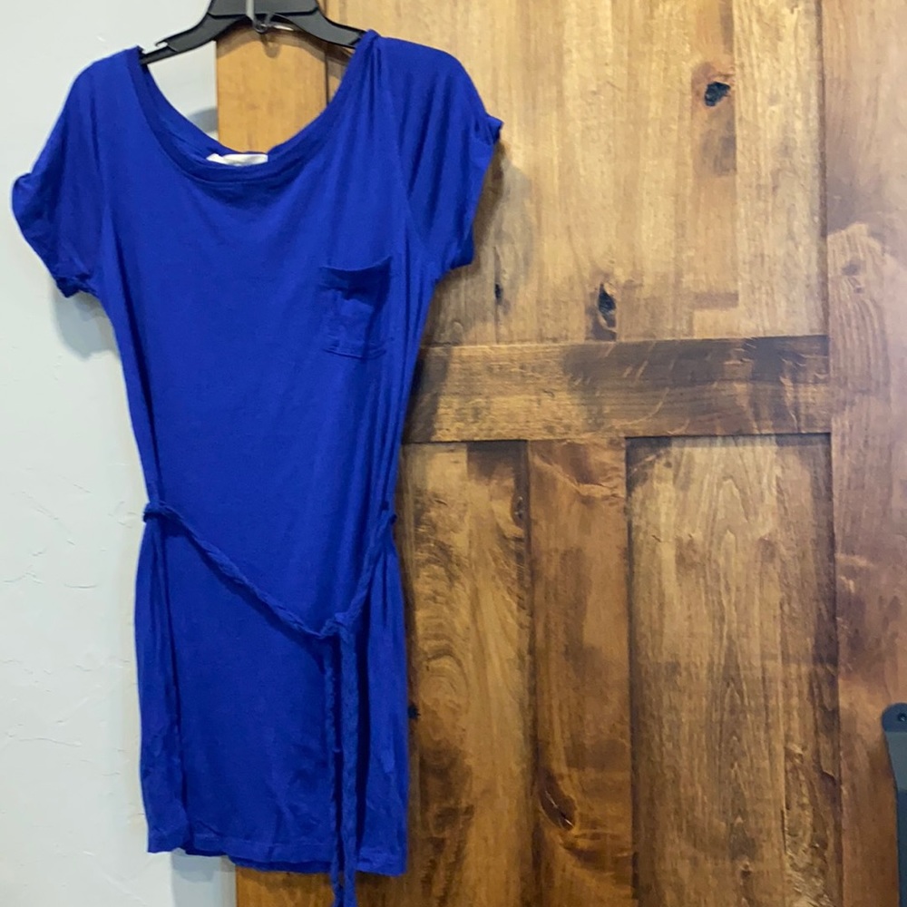 Forever 21 casual blue dress, tie waist, size S/P